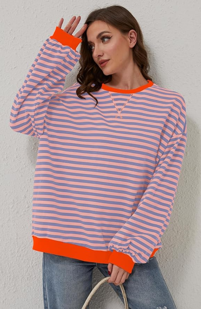 CANDICE - STRIPED OVERSIZED SWEATER