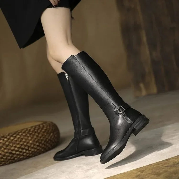 SHARLENE | LEATHER KNEE-HIGH BOOTS